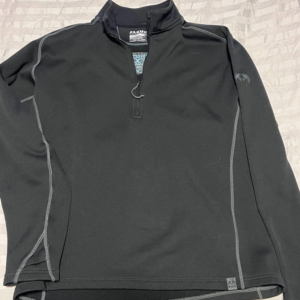 Men's Black Kuiu Peloton 200 Quarter Zip Fleece - Size Medium